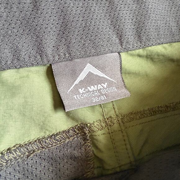 K-WAY | Men's Olive Green Technical UPF 50 Zip Off Cargo Hiking pants | 32 / 81 - Picture 4 of 6